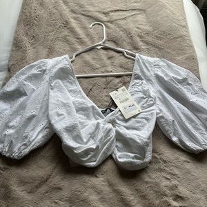 Zara cropped puffed sleeve top
